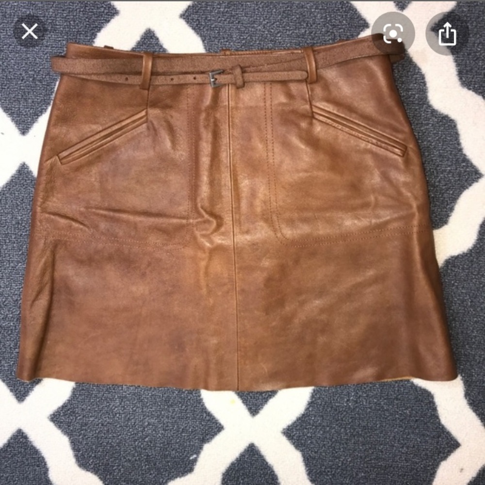 Joie camel brown leather skirt